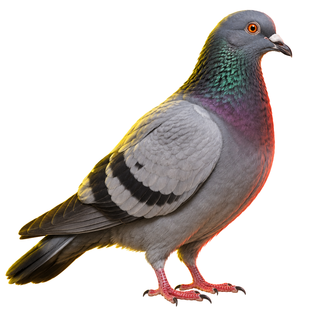 $BIRDBRAIN pigeon specimen staring at a trading chart